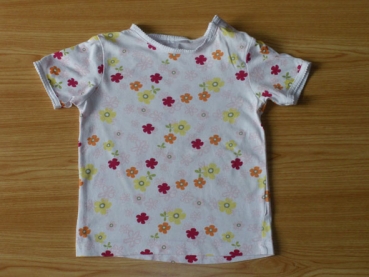 T-Shirt Gr. 92 Aldi weiß mit Blumen