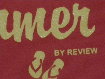 T-Shirt Gr. 92/98 Review orange mit gelber Glitzerschrift