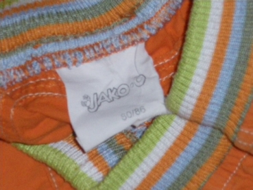 Robusthose Gr. 74/80 Jako-o orange mit buntem Strickbund