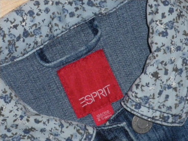 Jeansjacke Gr. 104 Esprit blau mit Blumen