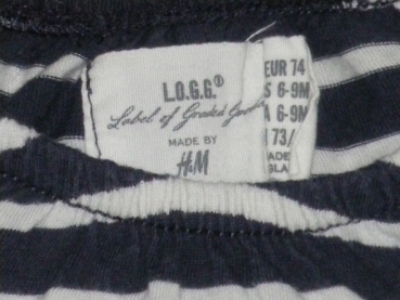 Ringelshirt H&M Gr. 74 blau/weiß