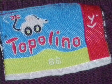 Strickpulli Gr. 80 Topolino lila mit Bindeband