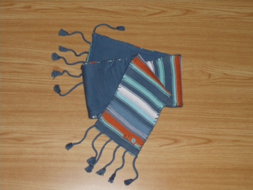 Strickschal bunt Ebi und Ebi orange blau mint