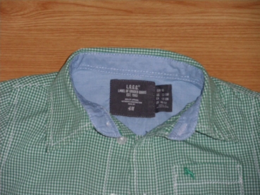 Karohemd Gr. 80/86 H&M grün/weiß schick