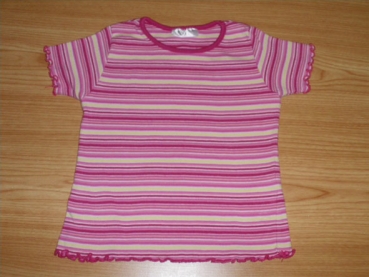 Ringelshirt Gr. 74/80 rosa/pink/gelb/weiß