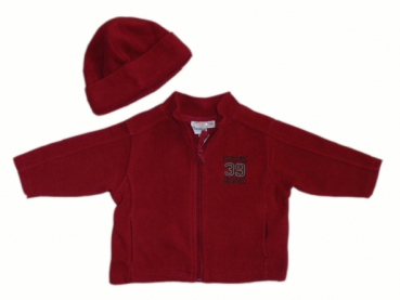 Fleecejacke Gr. 74/80 Aldi mit Mütze rot