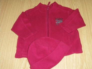 Fleecejacke Gr. 74/80 Aldi mit Mütze rot