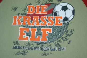 T-Shirt Gr. 134/140 manguun braun rot Fußballmotiv