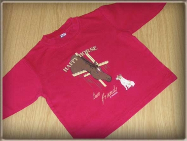 Sweatshirt Gr. 86 Trigema rot mit Pferd