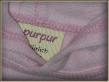 Kaputzensweatshirt Gr. 98/104 Bio Purpur rosa mit Pferd