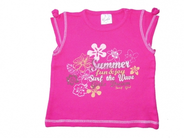 T-Shirt Gr. 80 pink mit Glitzerblumen