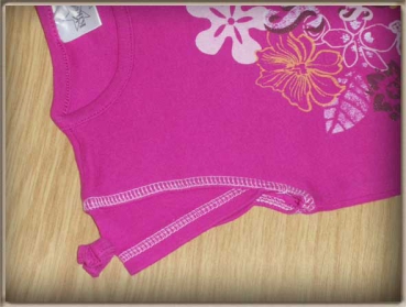 T-Shirt Gr. 80 pink mit Glitzerblumen