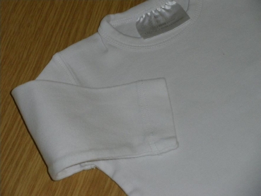 Langarmshirt Gr. 56/62 weiß einfarbig * Zwillinge *