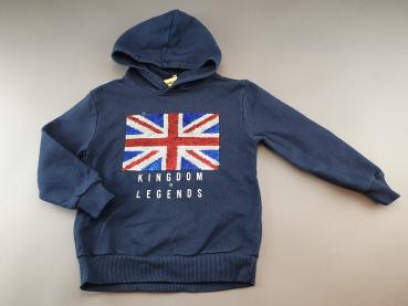 Hoody Gr. 104/110 Zara dunkelblau Kingdoms of legends Pailletten