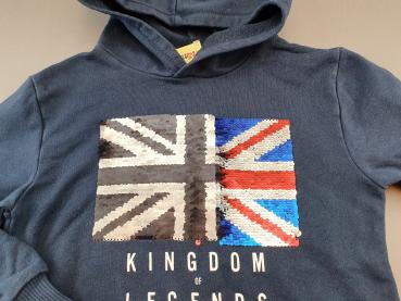 Hoody Gr. 104/110 Zara dunkelblau Kingdoms of legends Pailletten