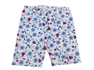 Radlerhose kurz Gr. 140 Aldi hellblau mit Blumen