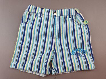 Sommerhose Gr. 86 kurz türkis/blau gestreift mit Krabbe