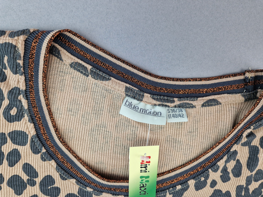 Langarmshirt Gr. 36/38 blue motion braun/grau mit Muster & Glitzer