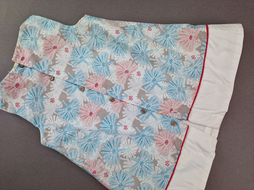 französisches Sommerkleidchen Gr. 74 Okaidi geblümt hellblau/rosa/weiß 2 Teiler