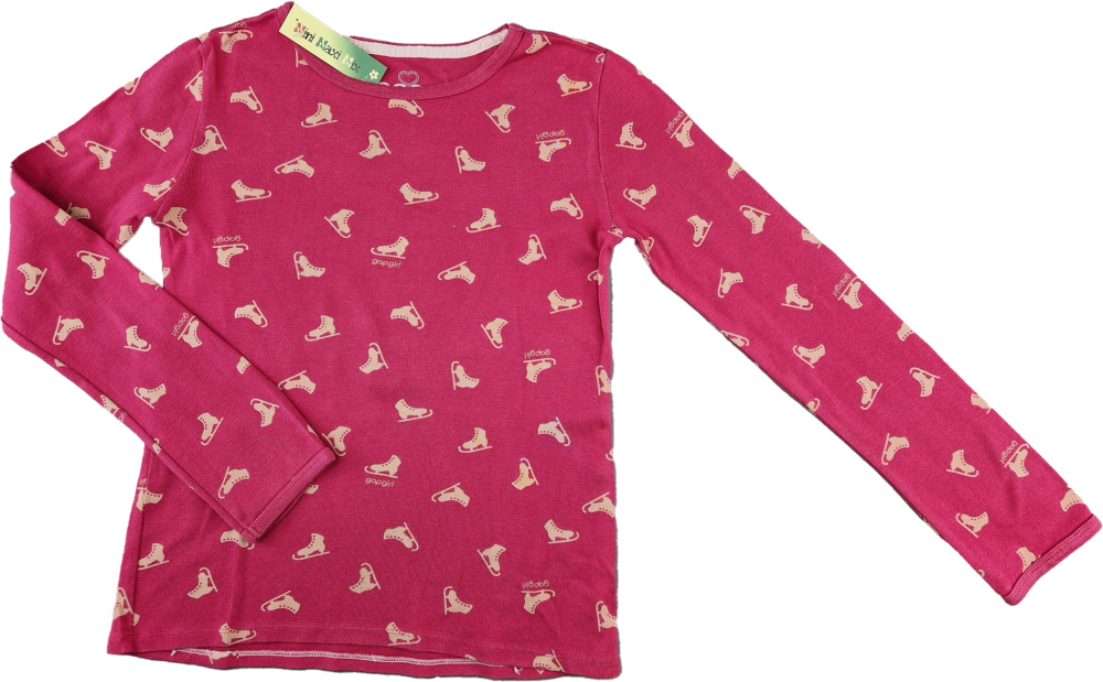 Langarmshirt Gr. 146/152 gap pink mit Schlittschuhen