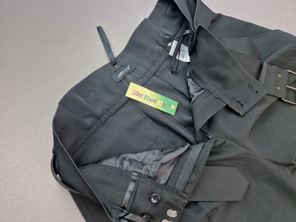 Businesshose Gr. 36/38 laura scott SCHWARZ mit Gürtel und Bügelfalte