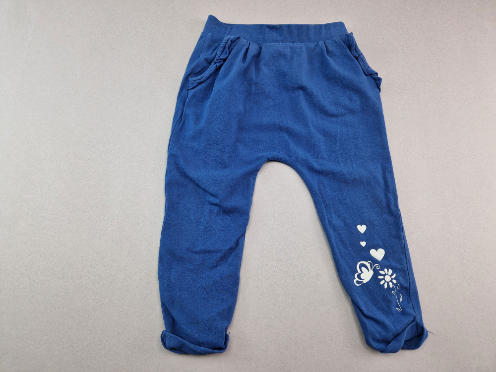 Haremshose Gr. 86 dunkelblau mit Taschen, Rüschen und Herzen