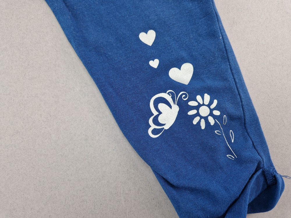 Haremshose Gr. 86 dunkelblau mit Taschen, Rüschen und Herzen