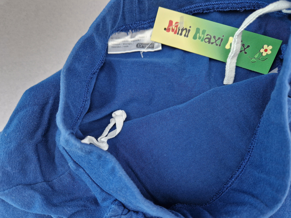 Haremshose Gr. 86 dunkelblau mit Taschen, Rüschen und Herzen