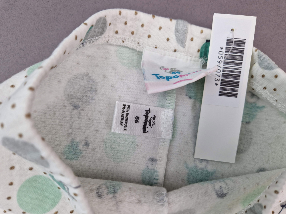 Glitzerleggins Gr. 86 Topomini weiß/grün Pinguine