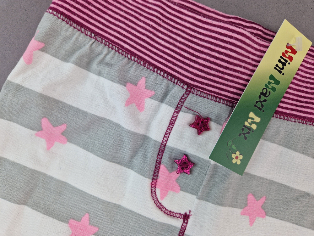 Bequemhose Gr. 98/104 Topolinon grau/rosa Bequembund Sterne