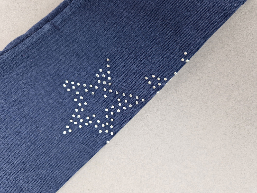 Leggins Gr. 104 dunkelblau mit Sternchen Strasssteinchen