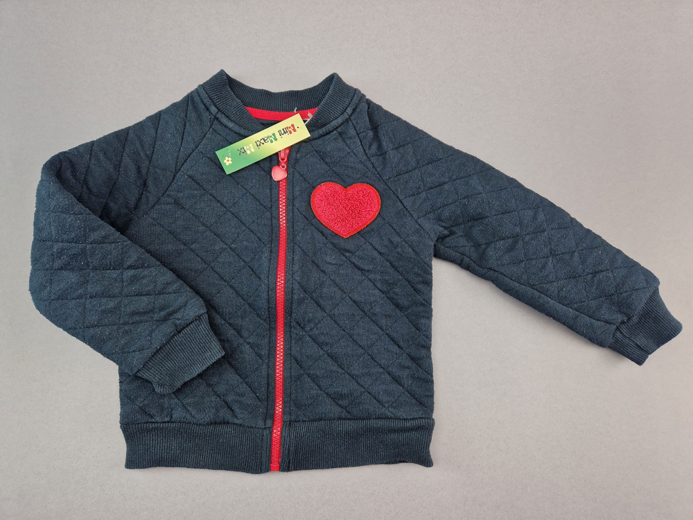 Steppjacke Gr. 92 Palomino schwarz mit rotem Herz