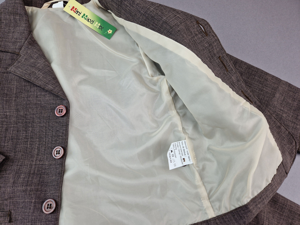 feiner Anzug Gr. 98/104 dunkelbraun meliert 2 teilig