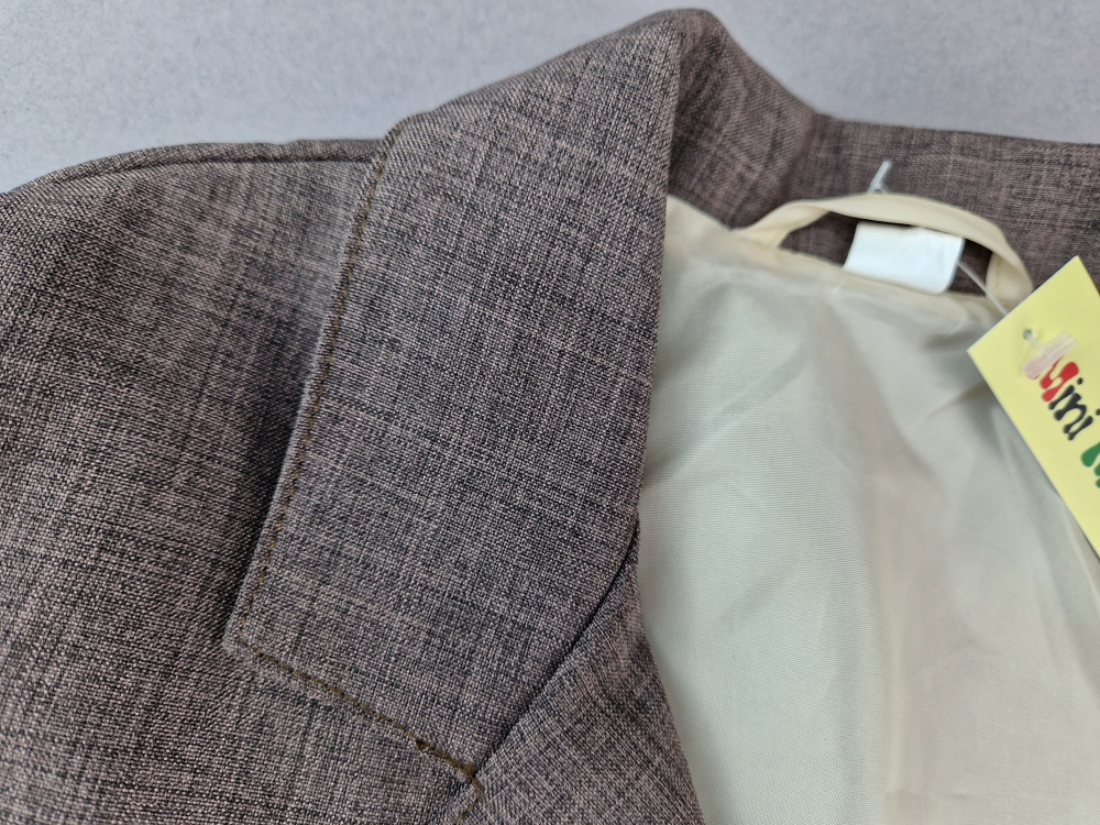 feiner Anzug Gr. 98/104 dunkelbraun meliert 2 teilig