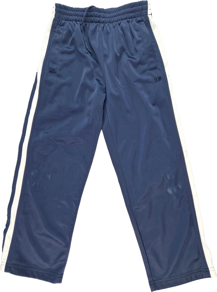 Sporthose Gr. 122 dunkelblau mit weißen Streifen lang