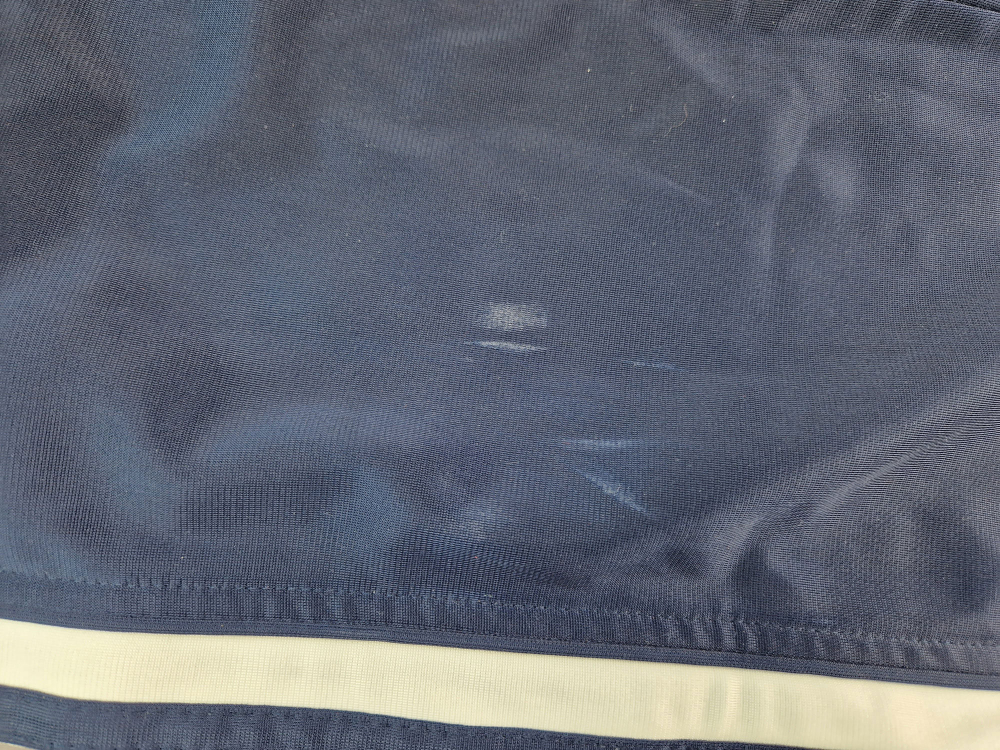 Sporthose Gr. 122 dunkelblau mit weißen Streifen lang