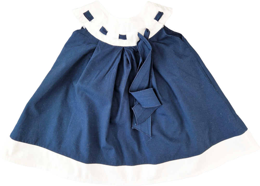 Sommerkleidchen Gr. 74/80 mama dunkelblau/weiß weit ärmellos