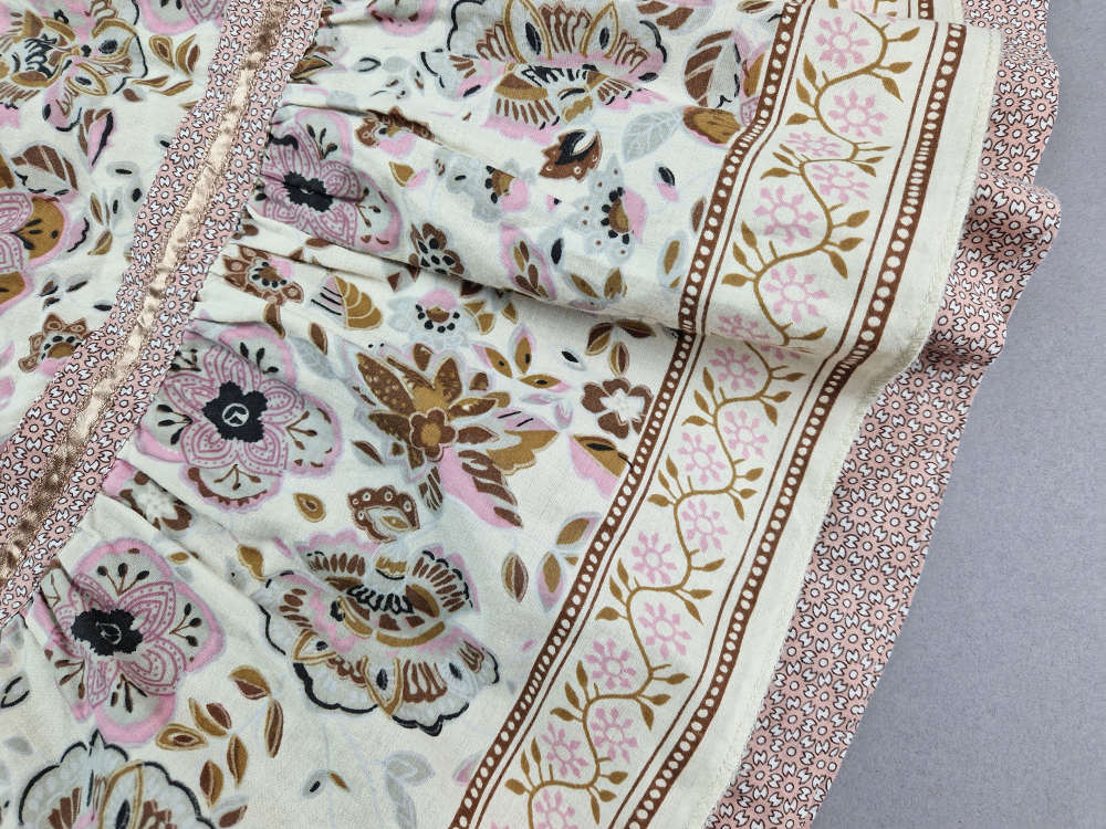 Sommerkleid Gr. 146/152 Bon’a Parte kurzarm altrosa mit Blümchen