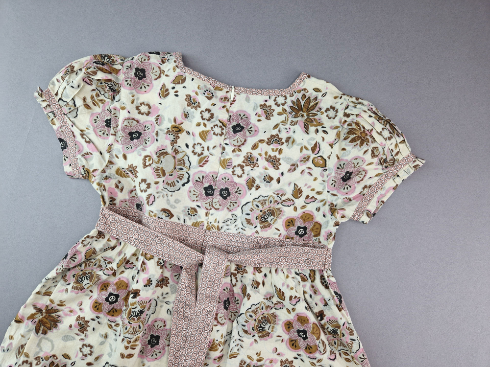 Sommerkleid Gr. 146/152 Bon’a Parte kurzarm altrosa mit Blümchen