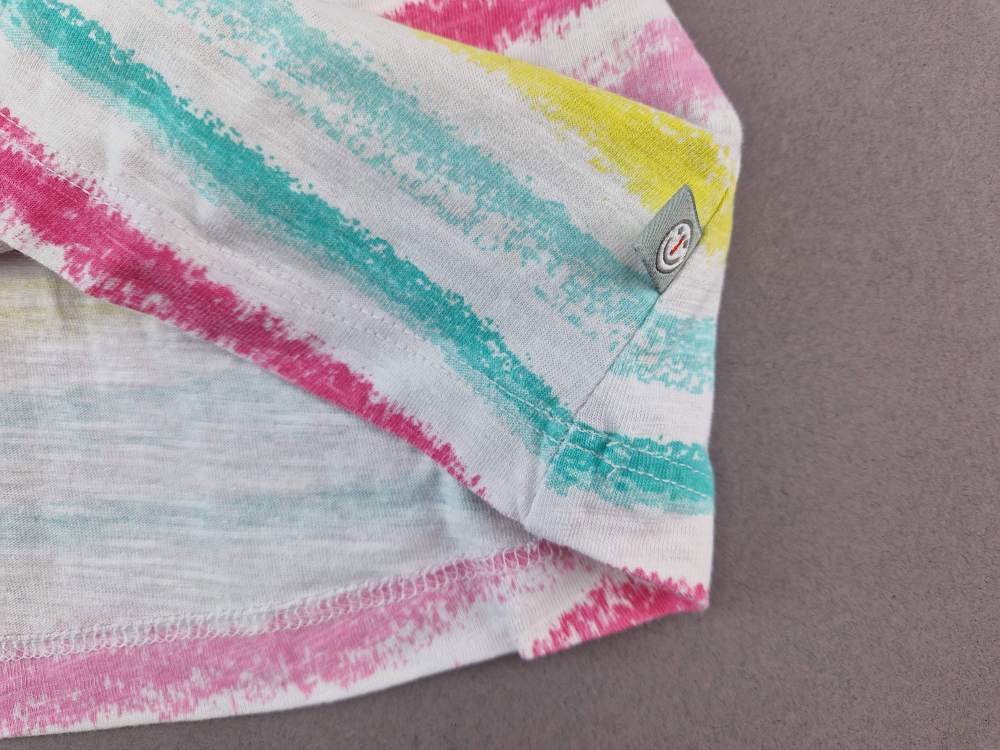 Sommerkleidchen Gr. 74 Liegelind rosa/gelb Jersey Flügelärmchen