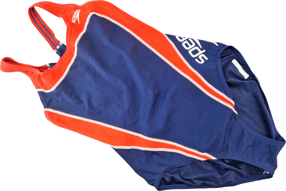 Badeanzug Gr. 164/170 Speedo neonorange/dunkelblau/weiß