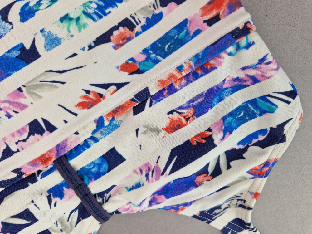 Badeanzug Gr. 158/164 sunseeker weiß/gestreift/bund Träger