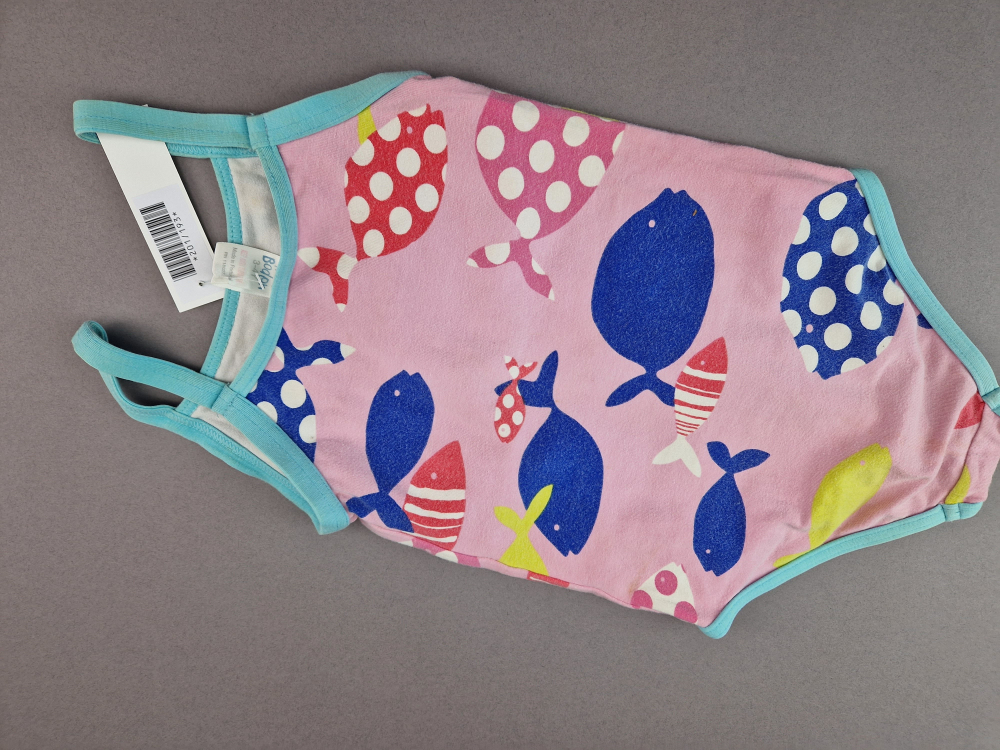 Baumwollbadeanzug Gr. 116 mini Boden rosa/blau Fische