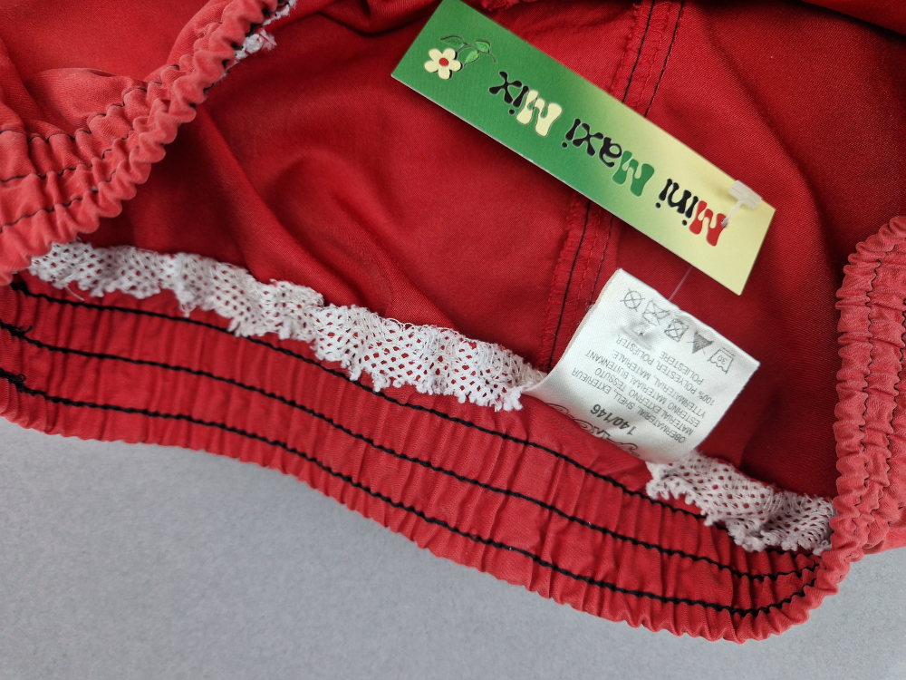 Badeshorts Gr. 146 Jako-o rot mit Krabbe und Schwimmzeichenaufnäher