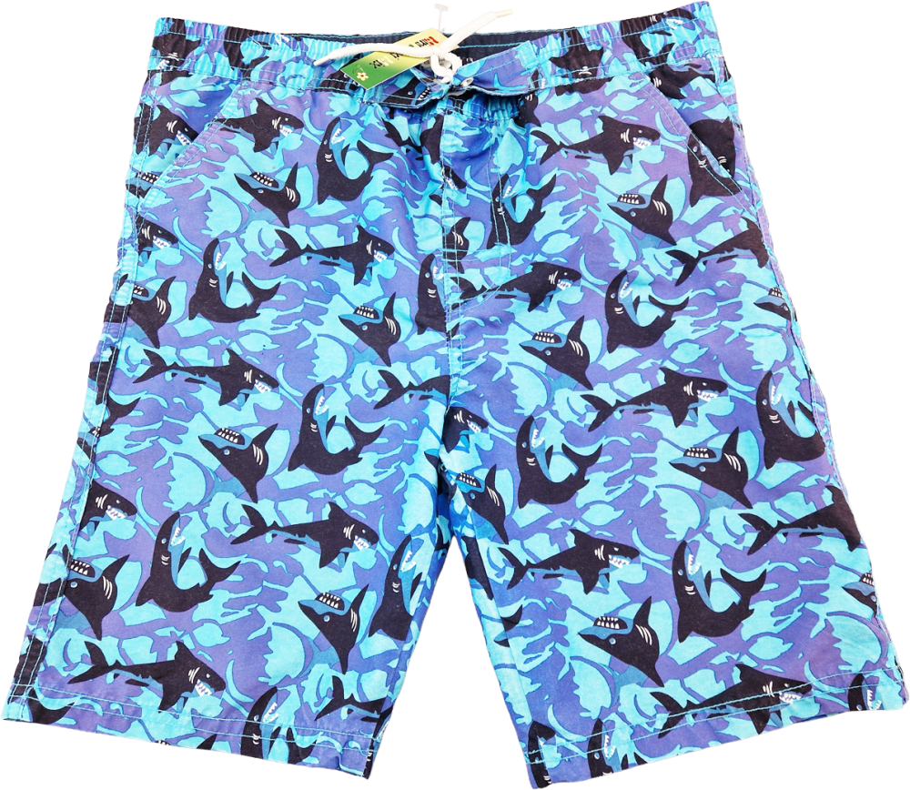 Badeshorts Gr. 140/146 Yigga schwarz/blau Haie