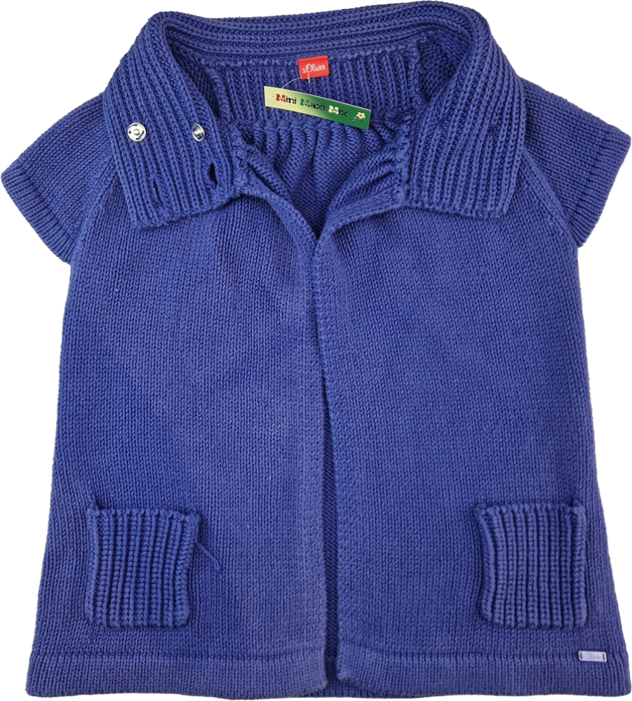 Bolerostrickjacke Gr. 164 s.Oliver blau/lila kurzarm dick gestrickt