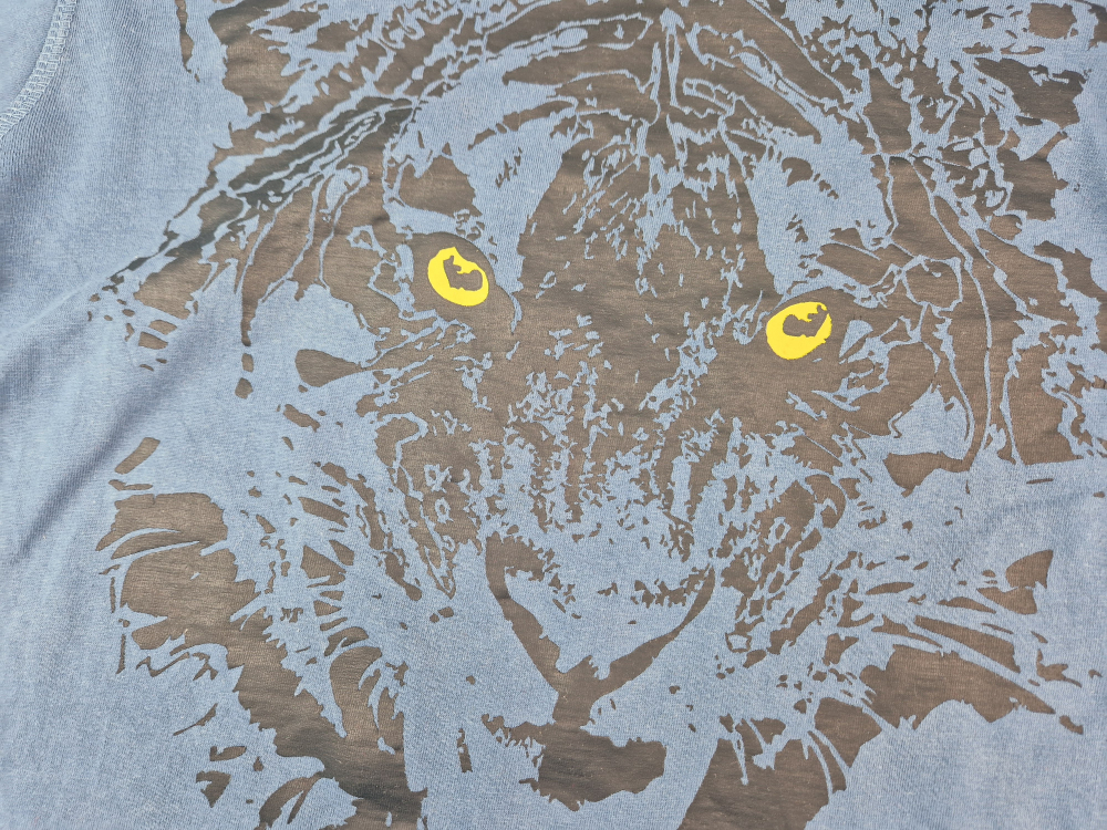 Langarmshirt Gr. 146/152 Yigga blau mit Tigerkopf