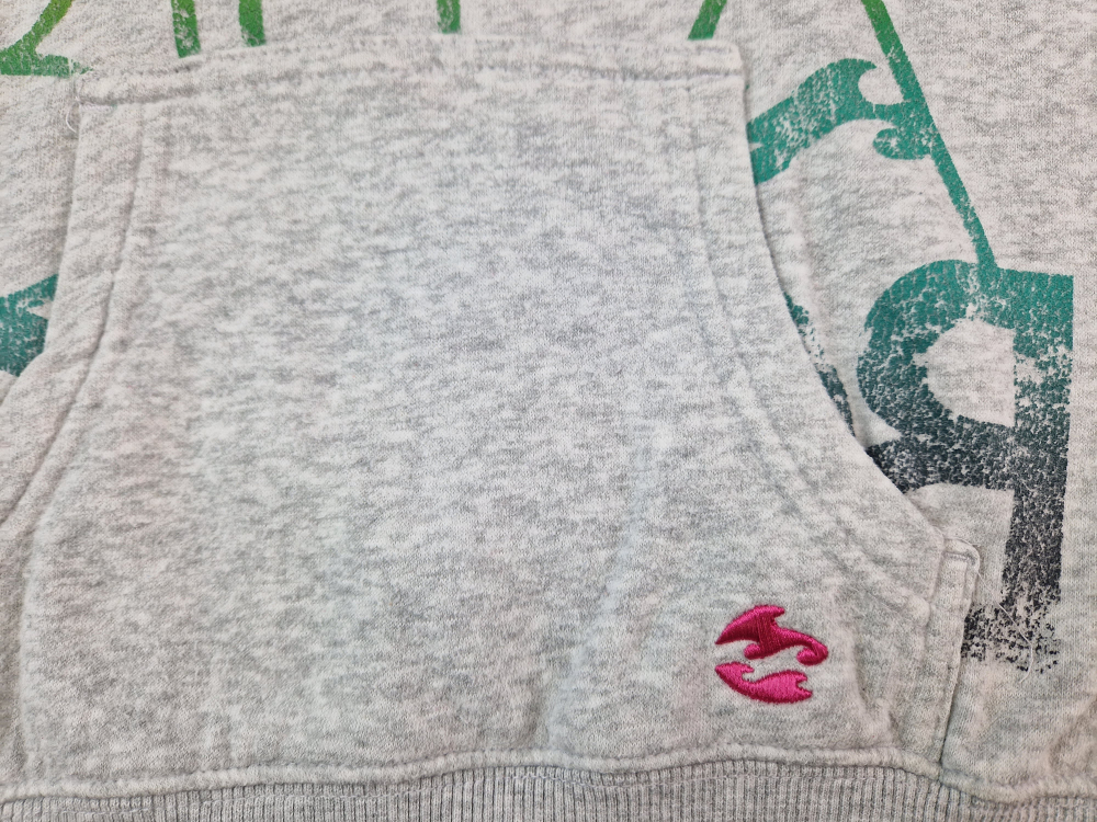 Kaputzenpullover Gr. 152 Billa Bong hellgrau mit Aufdruck