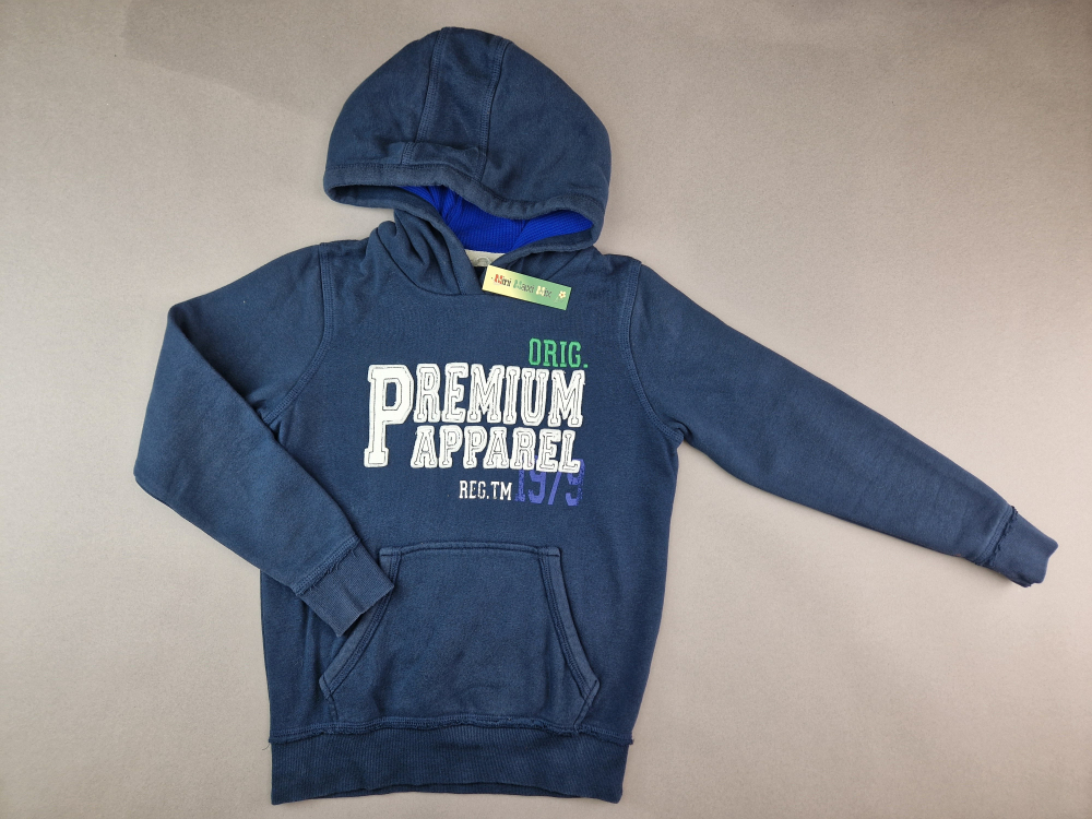 Kaputzensweatshirt Gr. 134/140 dunkelblau Premium Bauchtasche