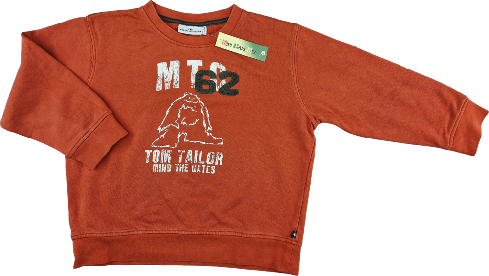 Sweatshirt Gr. 116 Tom Taylor orange/braun mit Yeti